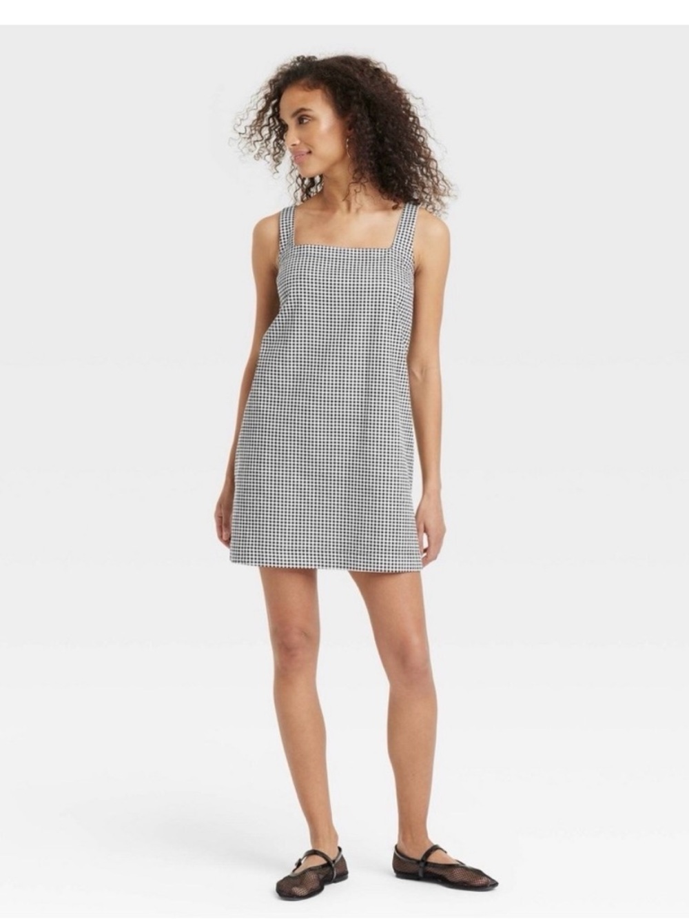 a new day Black & White Gingham Mini Dress